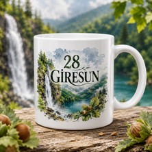 Ajans 313 28 Giresun Temalı Baskılı Kupa Bardak – Şelale, Orman ve Fındık Tasarımı