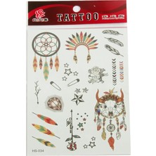 Zero Land Zengezur Kızılderili Tattoo Dövme Sticker Beyaz