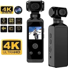 Marsilyan 4K Ultra Hd Aksiyon Kamerası 270° Geniş Açı Döner Klips Su Geçirmez Kılıf Wifi Kamera