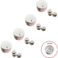 YFS Bexel Ile Uyumlu Düğme 4 Lü Takımı Ankastre Set Üstü Ocak Düğmesi - Tip 3 Beyaz (Yaysız) Görselle Eşleştiriniz