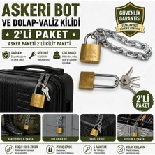 Beneficio 2 Li Yurt Dolabı ve Valiz Kilidi | Güçlü Çelik Zincirli Asma Kilit | Öğrenci Yurtları Için Güvenlik Seti