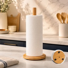 Kaydırmaz Tabanlı Bambu Kağıt Havluluk Mutfak Tezgahı Peçetelik Standı | Kitchera Home