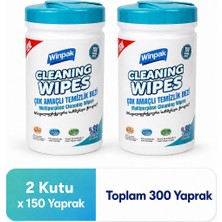 Winpak Cleaning Wipes Çok Amaçlı Temizlik Bezi 150 Yaprak x 2 Adet – Toplam 300 Yaprak