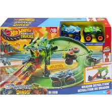 Elektronikçim JFR06 Hot Wheels Monster Trucks Sharks Vs. Dinos Ejderha Yok Edici