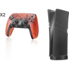 Marsilyan Ultra Retro Oyun Konsolu Hdmı Çift Gamepad Seti 128 GB Hafıza Kartlı 2.4g Kablosuz Siyah Gs5
