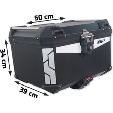 GP Kompozit Universal 45 lt Alüminyum Motosiklet Çantası Siyah