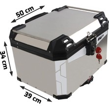 GP Kompozit Universal 45 lt Alüminyum Motosiklet Çantası Gri