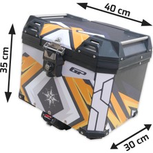 GP Kompozit DSN07 Universal 37 lt Desenli Alüminyum Motosiklet Çantası