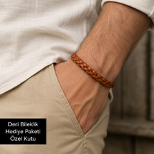 Herşey Nota Rivello Signature Örgü Deri Erkek Bileklik – Gümüş Ton Klipsli Premium Stil