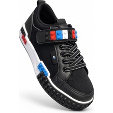 Mcdark Çocuk Mevsimlik 26-30 Aralığı Işıklı Okul ve Günlük Sneaker Ayakkabı-Siyah Mavi