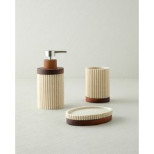English Home Giselle Polyresin 3'lü Banyo Seti Bej-Kahve
