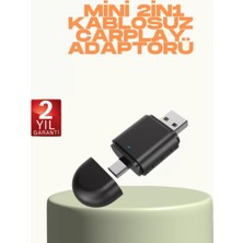 Nemere Ithalat Kablosuz Carplay ve Android Auto Adaptörü – Usb-A & Type-C Girişli Akıllı Dönüştürücü