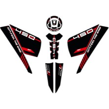 GP Kompozit CF Moto 450 SR 2023-2026 Uyumlu Tank Pad Seti Kırmızı