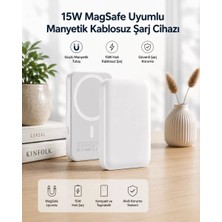 Nemere Ithalat 15W Magsafe Uyumlu Manyetik Kablosuz Powerbank 5000 Mah