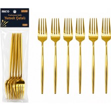 Marsilyan 60 Parça Gold Yemek Çatal Seti 21CM - 1 Paket Içinde 6 Adet Vardır - 10 Paket Gönderilir (4887)