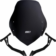 GP Kompozit Honda CB125F 2023-2024 Uyumlu Ön Cam Siyah - 48 cm