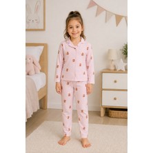 Monox %100 Pamuk Kız Çocuk Düğmeli Pijama Takımı – Uzun Kollu