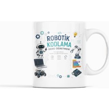 Nino Store Kişiye Özel Robotik Kodlama Dersi Öğretmeni Porselen Kupa Bardak | Isim Baskılı Öğretmenler Günü Hediyesi 300 ml