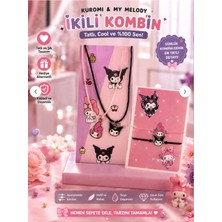 Kuromi ve My Melodi Arkadaşlık 2 Li Kolye ve 2'li Bileklik Set Karne Hediyesi