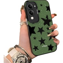 HONTINGA Vivo Y29S ile Uyumlu Kılıf Silikon Kenar Sert Arka Kamera Koruyucu Basitlik Anti Düşme Kamera Sevgili Çift Kılıf Yıldız Kılıf Desen Couple Telefon Kılıfı K1-1778