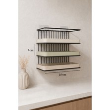 Edora Home Siyah Metal Yapışkan Hediyeli 4 Katlı Tepsi ve Kesme Tahtası Askılığı - Organizeri, Tepsilik