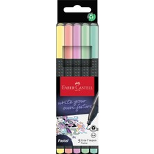 Faber-Castell 2022 Pastel Renkli Fc Grip Keçeli Kalem 5 Parça 0.7 mm Ölçülü Ergonomik Tasarım