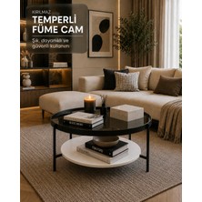 Evdera Mobilya Oslo Orta Sehpa Füme Temperli Cam