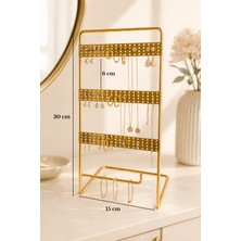 Edora Home Parlak Altın Masaüstü Takı Düzenleyici Dekoratif Takı Standı Kolyelik