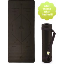 Yogatime Rubber Yoga Mat Laser Line – 3mm Siyah - Hizalama Çizgili Kaymaz Kauçuk Yoga Matı