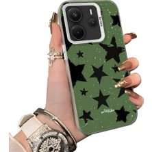 HONTINGA Xiaomi Redmi Note 14 ile Uyumlu Kılıf Silikon Kenar Sert Arka Kamera Koruyucu Basitlik Anti Düşme Kamera Sevgili Çift Kılıf Yıldız Kılıf Desen Couple Telefon Kılıfı K1-1778