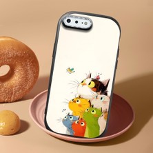 HONTINGA iPhone 8 Plus ile Uyumlu Kılıf Kamera Korumalı Düşüme Önleyici Kamera Koruyucu Siyah Yumuşak Silikon Sevgili Çift Telefon Kılıfı Kedili Kılıf Desenli K4-0497
