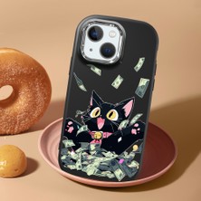 HONTINGA iPhone 13 Mini ile Uyumlu Kılıf Kamera Korumalı Düşüme Önleyici Kamera Koruyucu Siyah Yumuşak Silikon Sevgili Çift Telefon Kılıfı Kedili Kılıf Desenli K4-0498