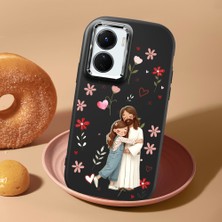 HONTINGA Vivo Y02S ile Uyumlu Kılıf Kamera Korumalı Düşüme Önleyici Kamera Koruyucu Siyah Yumuşak Silikon Sevgili Çift Telefon Kılıfı Kız Kılıf Desenli K4-0501