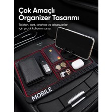 Nemere Ithalat Araç Içi Kaydırmaz Organizer Mat Telefon Standlı Çok Amaçlı Konsol Düzenleyici