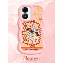HONTINGA Vivo Y02S Uyumlu Kılıf Düşüme Önleyici Basitlik Anti Düşme Kamera Koruyucu Basit Pembe Yumuşak Silikon Sevgili Çift Telefon Kılıfı At Desen K9-0349