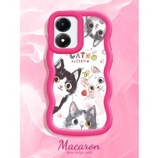 HONTINGA Vivo Y02S Uyumlu Kılıf Düşüme Önleyici Basitlik Anti Düşme Kamera Koruyucu Basit Kırmızı Yumuşak Silikon Sevgili Çift Telefon Kılıfı Kedili Kılıf Desen K9-0350