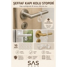 Sas Haus Şeffaf Silikon Kapı Kolu Pencere Stoperi 10’lu Set – Duvar Koruyucu Darbe Önleyici Tampon
