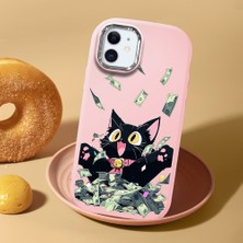 HONTINGA iPhone 12 ile Uyumlu Kılıf Kamera Korumalı Düşüme Önleyici Kamera Koruyucu Pembe Yumuşak Silikon Sevgili Çift Telefon Kılıfı Kedili Kılıf Desenli K4-0498