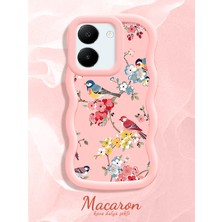 HONTINGA Vivo Y27S Uyumlu Kılıf Düşüme Önleyici Basitlik Anti Düşme Kamera Koruyucu Basit Pembe Yumuşak Silikon Sevgili Çift Telefon Kılıfı Kuş Desen K9-0347