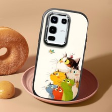 HONTINGA Infinix Note 50 Pro ile Uyumlu Kılıf Kamera Korumalı Düşüme Önleyici Kamera Koruyucu Siyah Yumuşak Silikon Sevgili Çift Telefon Kılıfı Kedili Kılıf Desenli K4-0497