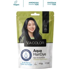 Sea Color Aqua Hair Dye Suyla Aktifleşen Toz Saç Boyası 1.1 Mavi Siyah