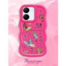 HONTINGA Vivo Y27S Uyumlu Kılıf Düşüme Önleyici Basitlik Anti Düşme Kamera Koruyucu Basit Kırmızı Yumuşak Silikon Sevgili Çift Telefon Kılıfı Kelebek Desen K9-0348
