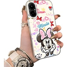 HONTINGA Realme C67 ile Uyumlu Kılıf Silikon Kenar Sert Arka Kamera Koruyucu Basitlik Anti Düşme Kamera Sevgili Çift Kılıf Minnie Kılıf Desen Couple Telefon Kılıfı K1-1780