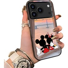 HONTINGA iPhone 18 Pro Max ile Uyumlu Kılıf Silikon Kenar Sert Arka Kamera Koruyucu Basitlik Anti Düşme Kamera Sevgili Çift Kılıf Mickey Kılıf Desen Couple Telefon Kılıfı K1-1781