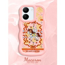 HONTINGA Vivo Y27S Uyumlu Kılıf Düşüme Önleyici Basitlik Anti Düşme Kamera Koruyucu Basit Pembe Yumuşak Silikon Sevgili Çift Telefon Kılıfı At Desen K9-0349