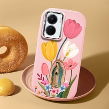 HONTINGA Vivo Y02S ile Uyumlu Kılıf Kamera Korumalı Düşüme Önleyici Kamera Koruyucu Pembe Yumuşak Silikon Sevgili Çift Telefon Kılıfı Çiçekli Kılıf Desenli K4-0500