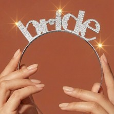 Valmont Accessories Bride Yazılı Kristal Taşlı Işıltılı Bekarlığa Veda Tacı