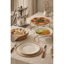 Edora Home 3'lü Set Siyah Nihale, Mat Gold 6'lı Supla, Mat Gold İkili Sunumluk Mutfak Seti