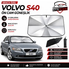 OtoÇizgi Volvo S40 Şemsiye Tip Ön Cam Güneşliği Katlanabilir Uv Korumalı Araç Cam Güneşlik