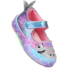 Kiko Kids  Solin Deniz Kızı Işıklı Cırtlı Kız Bebek / Çocuk Babet Ayakkabı